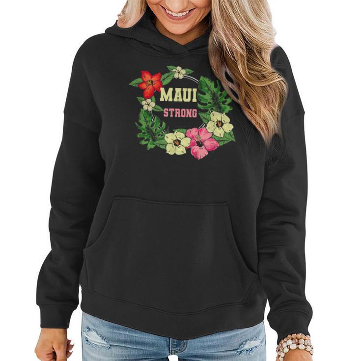 Pray For Maui Hawaii Strong Lahaina Hawaiian Floral Women Hoodie