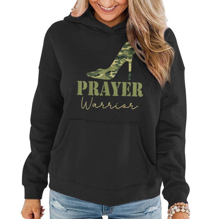 Prayer Warrior Camo Heels Faith God Jesus Christian Women Hoodie