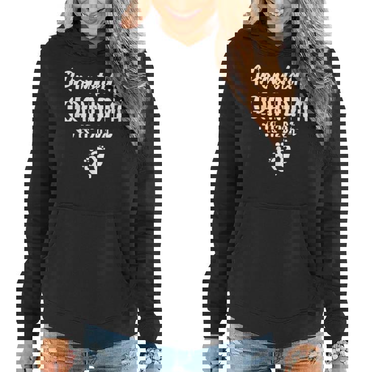 Promoted To Grandma Est 2024 New Grandma Grandmother Women Hoodie