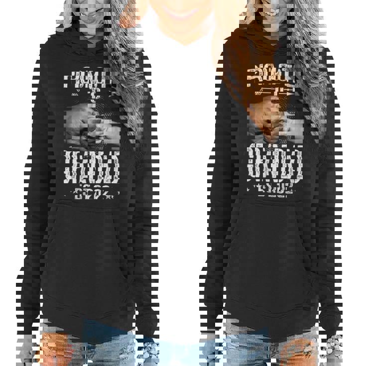 Promoted To Great Grandad 2022 Fathers Day First New Grandpa  Grandpa Funny Gifts Women Hoodie