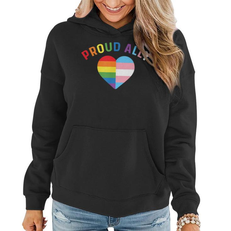 Proud Ally Mom Lgbt Transgender Lgbtq Pride Trans Flag  Women Hoodie