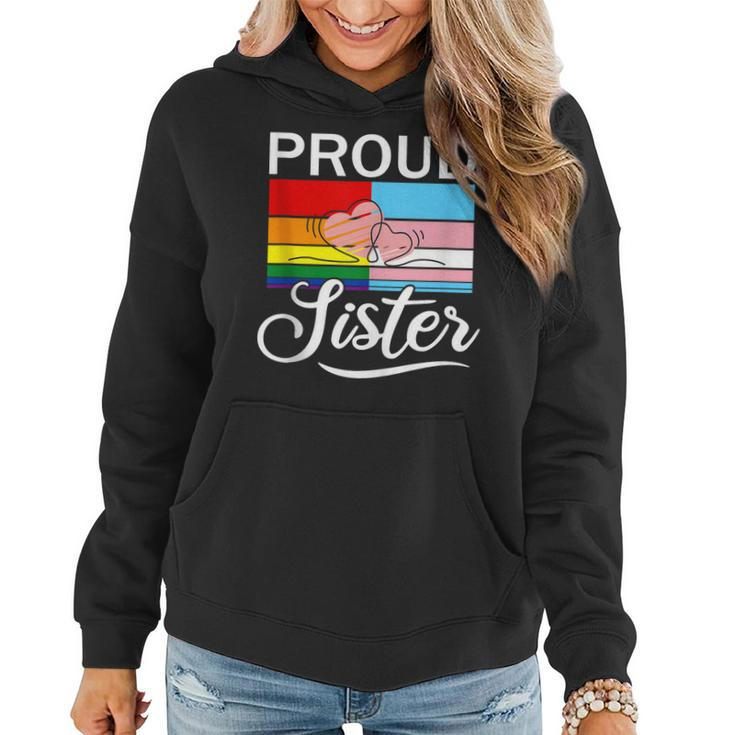 Proud Trans Sister Flag Lgbt Funny Transgender Gay Pride  Women Hoodie