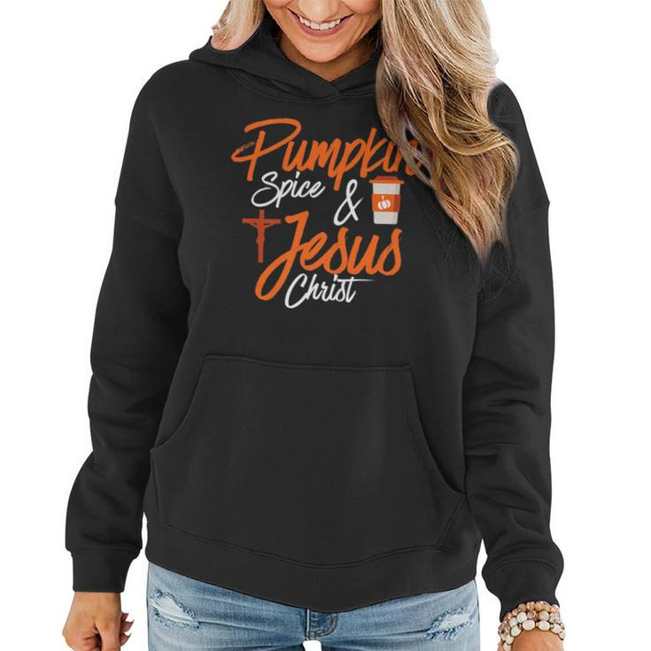 Pumpkin Spice And Jesus Christ Cute Funny Christian Fall Pumpkin Funny Gifts Women Hoodie