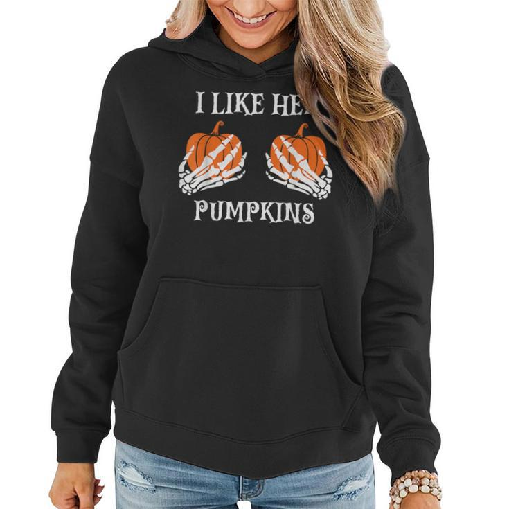 I Like Her Pumpkins Halloween Couple Custome Women Hoodie