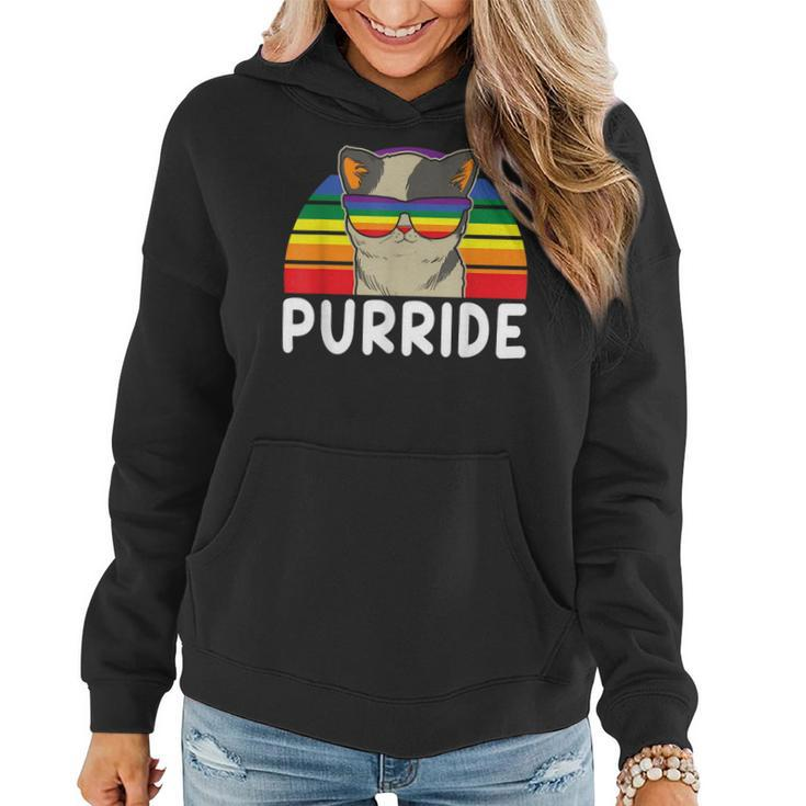 Purride Funny Cat Mommy Cat Mom Colorful Cat With Sunglass Women Hoodie