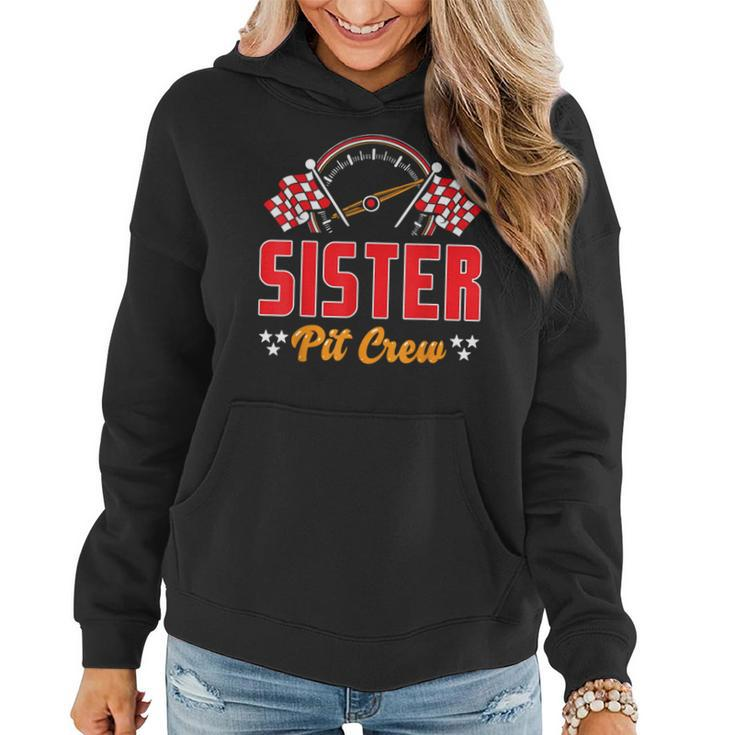 Race Car Birthday Party Matching Family Sister Pit Crew Women Hoodie