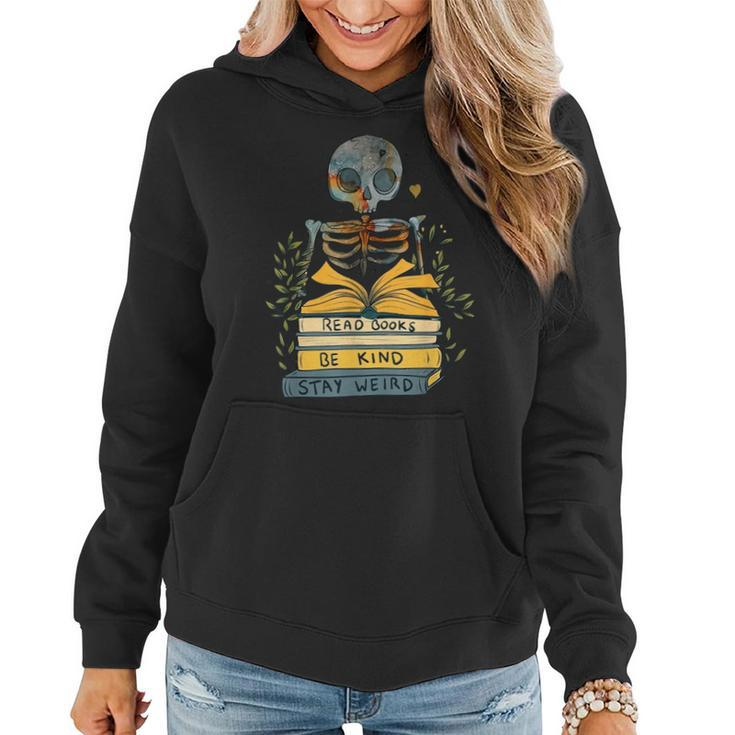 Read Books Be Kind Stay Weird Vintage Retro Bookworm Reading Women Hoodie
