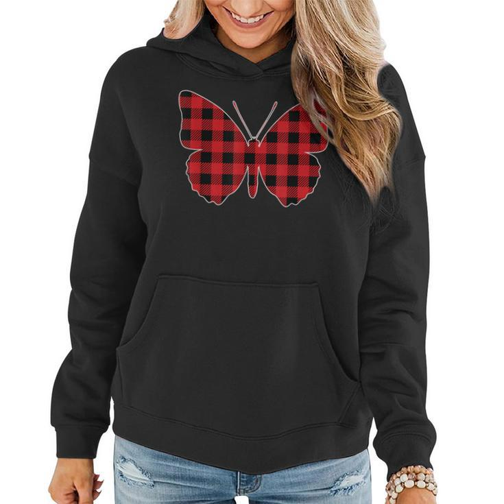 Red Buffalo Plaid Butterfly Matching Family Christmas Women Hoodie