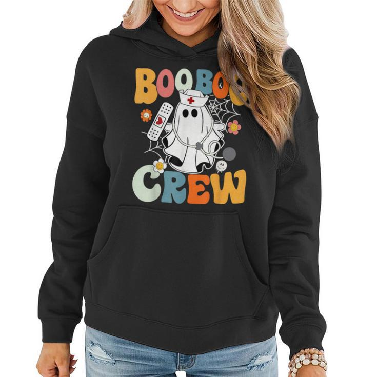 Retro Groovy Boo Boo Crew Nurse Ghost Halloween Nurse Women Hoodie