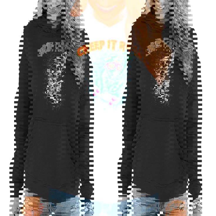 Retro Halloween Creep It Real Vintage Mummy Skate Halloween Mummy Funny Gifts Women Hoodie