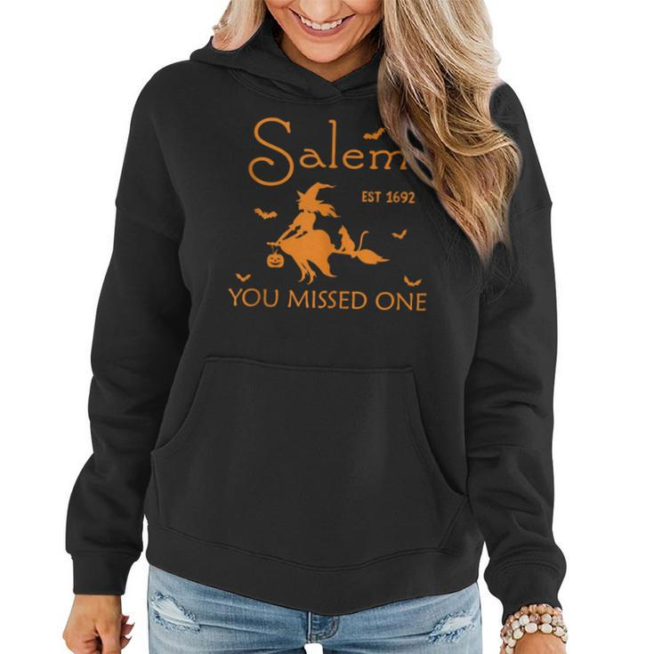 Retro Salem You Missed One Est 1692 Massachusetts Halloween Women Hoodie