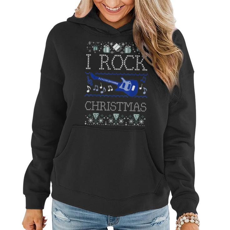 I Rock Guitar Ugly Christmas Sweaters Women Hoodie