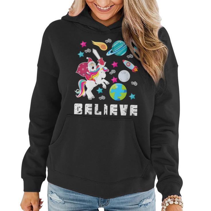 Santa Believe Ugly Christmas Sweater Christmas Women Hoodie