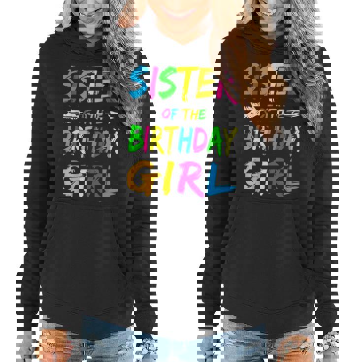 Sister Of The Birthday Girl Glows Retro 80S Party   Women Hoodie