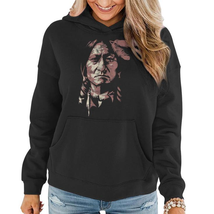 Sitting Bull Native American Chief Indian Warrior Women Women Hoodie