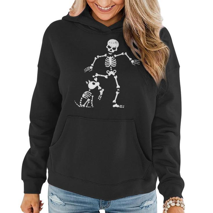 Skeleton And Dog Halloween Costume Skull Women Hoodie