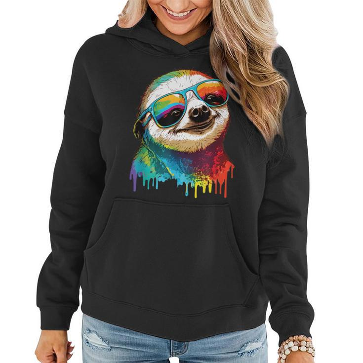 Sloth Colorful Sloth Outfit Sloth Lover  Women Hoodie