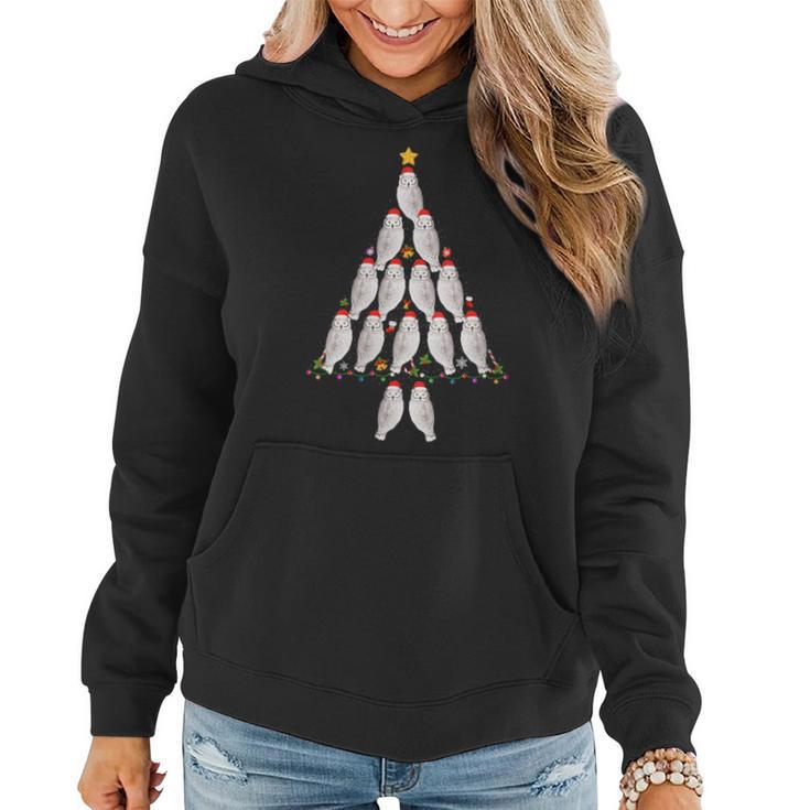 Snowy Owl Christmas Tree Ugly Christmas Sweater Women Hoodie