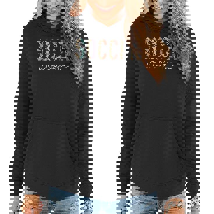 Soccer Mom Leopard Print Soccer Mama Mother's Day Women Hoodie