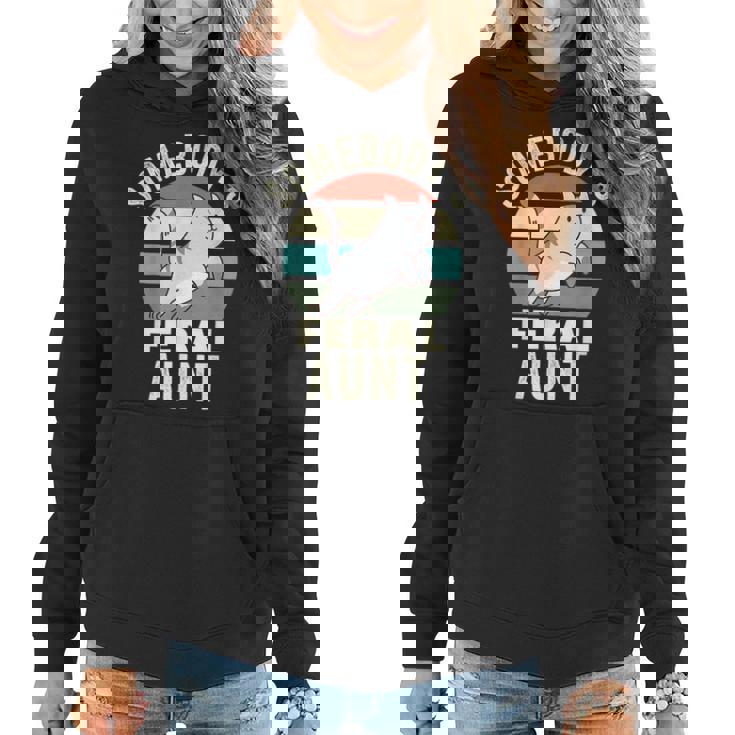 Somebodys Feral Aunt Wild Auntie Retro Cat Wild Family  Women Hoodie