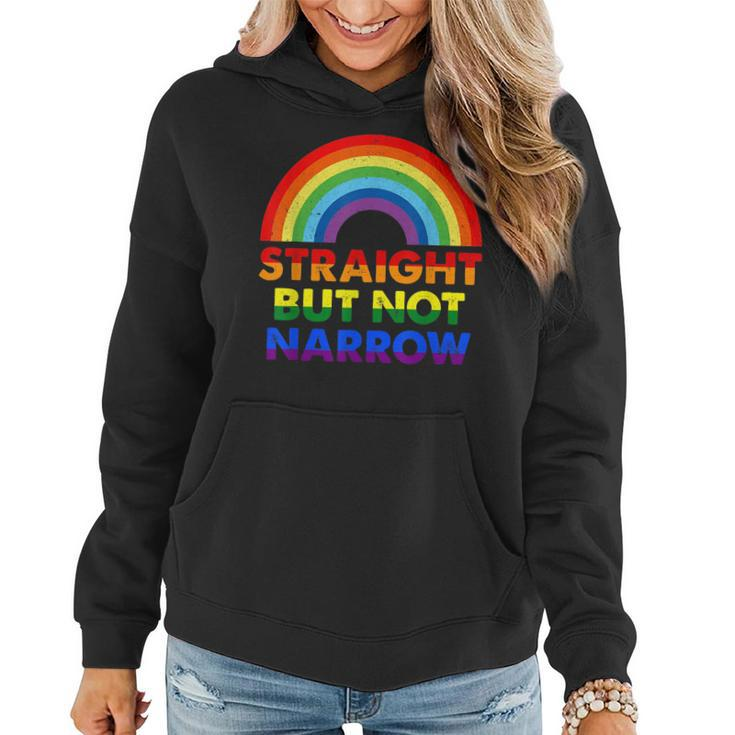 Straight But Not Narrow Rainbow Lgbt Gay Pride Lesbian  Women Hoodie