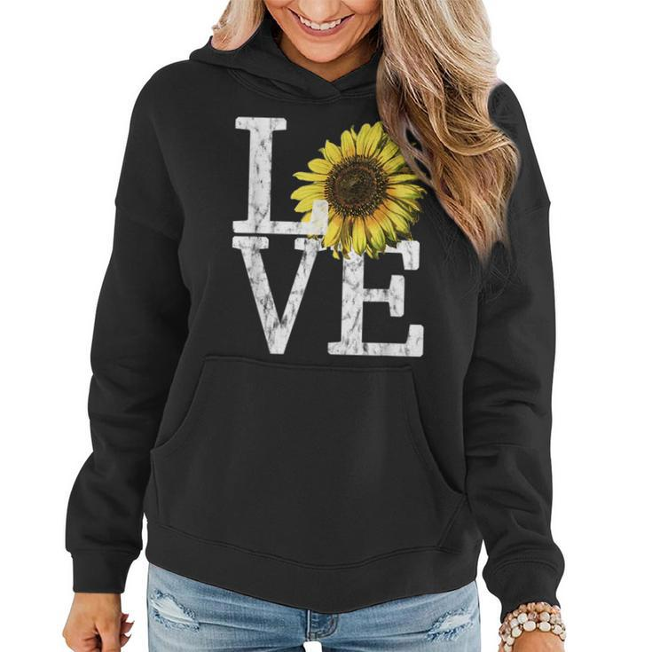 Sunflower Love  Vintage Hippie Flower Nurse Mom Gift Gifts For Mom Funny Gifts Women Hoodie