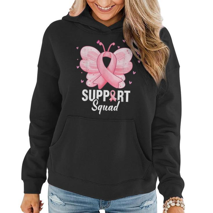Support Squad Breast Cancer Awareness Butterfly Ribbon Women Hoodie