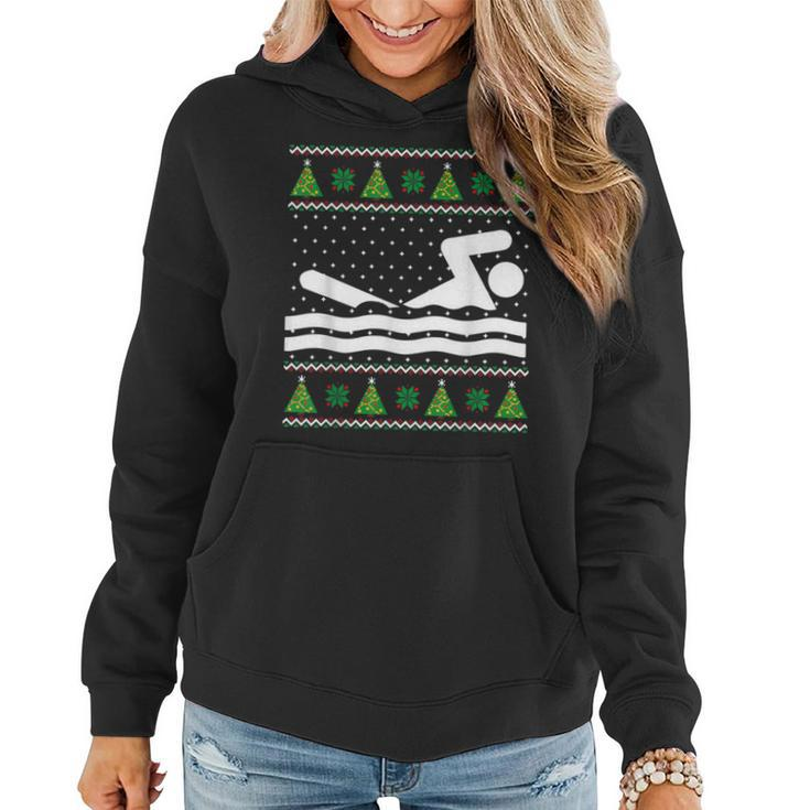 Swimming Ugly Christmas Sweater Women Hoodie