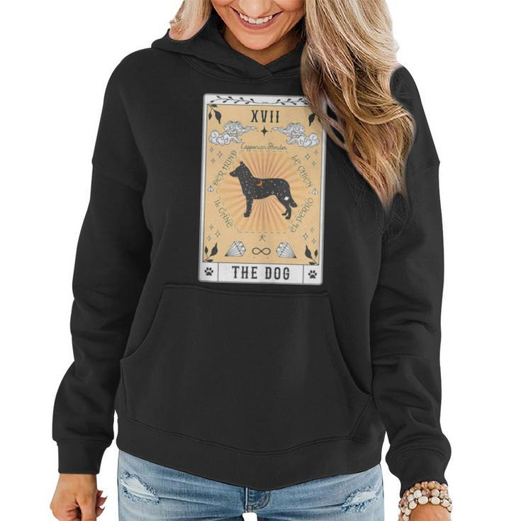 Tarot Card The Dog Lapponian Herder Celestial Space Galaxy Women Hoodie