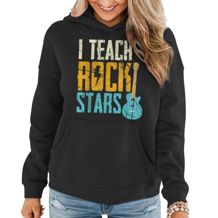 Teaching Rock Stars Rock'n Roll Music Teacher Women Hoodie
