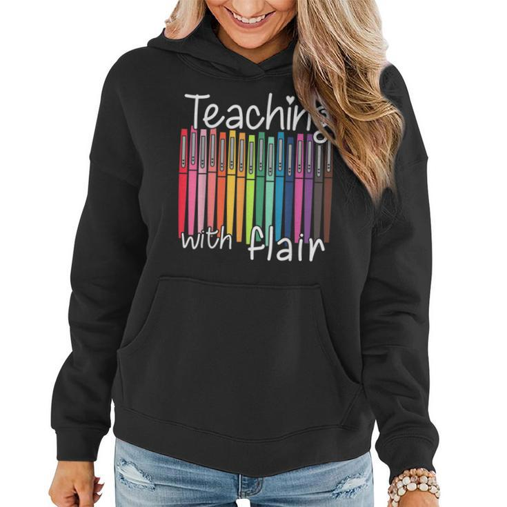 Teaching With Flair Pen Teacher Back To School Gifts Women  Women Hoodie