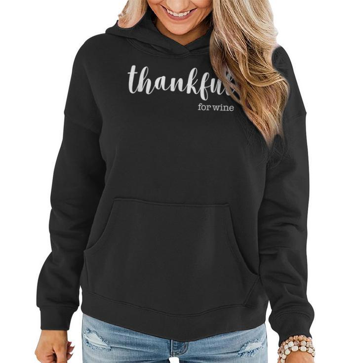 Thankful For Wine Dinner Party Christmas Women Hoodie