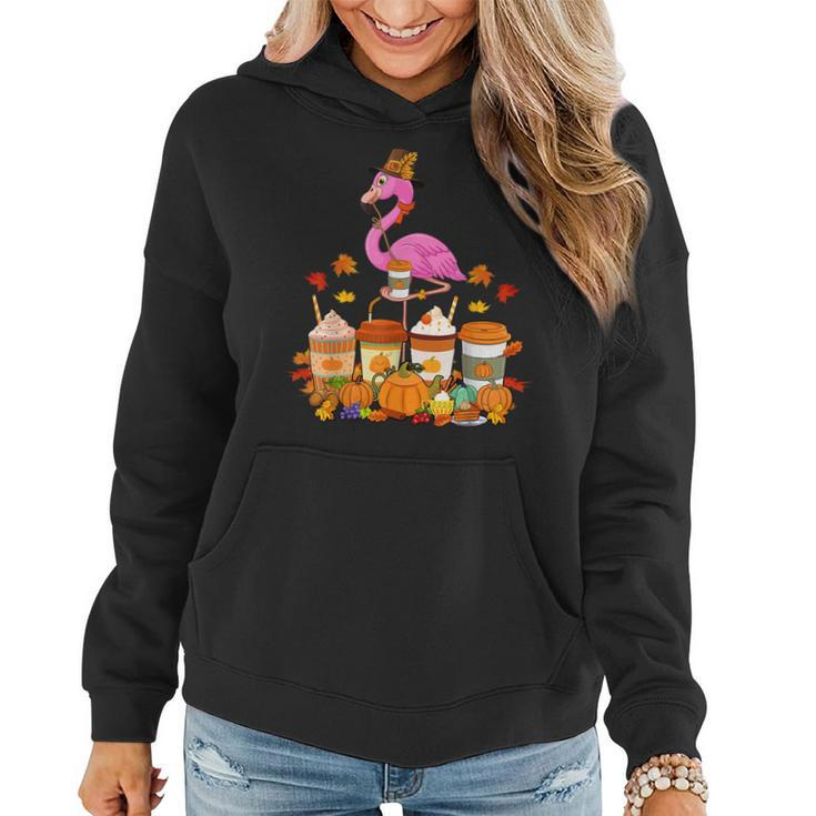 Thanksgiving Flamingo Wearing Hat Fall Coffee Cups Lover For Coffee Lovers  Women Hoodie