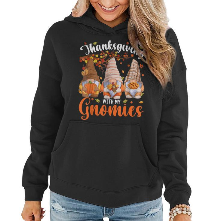 Thanksgiving With My Gnomies Fall Autumn Vibes Gnome Pumpkin Women Hoodie