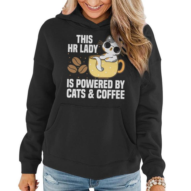 This Lady Is Powered By Cats & Coffee - Expressive Design   Women Hoodie