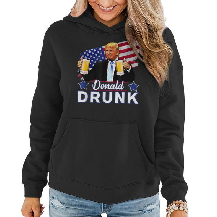 Trump 4Th Of July Drinking Presidents Donald Drunk Women Hoodie
