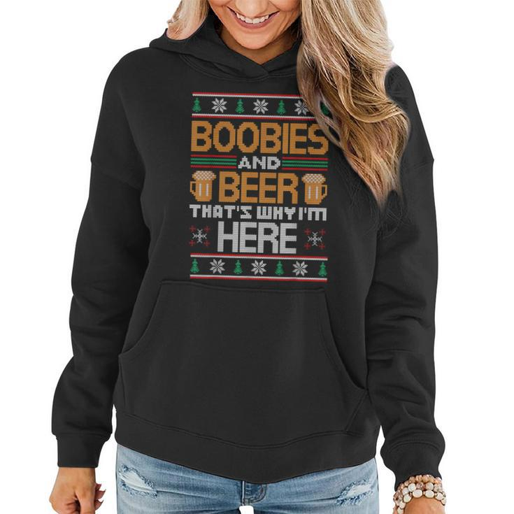 Ugly Beer Christmas Sweater Boobies And Beer Women Hoodie