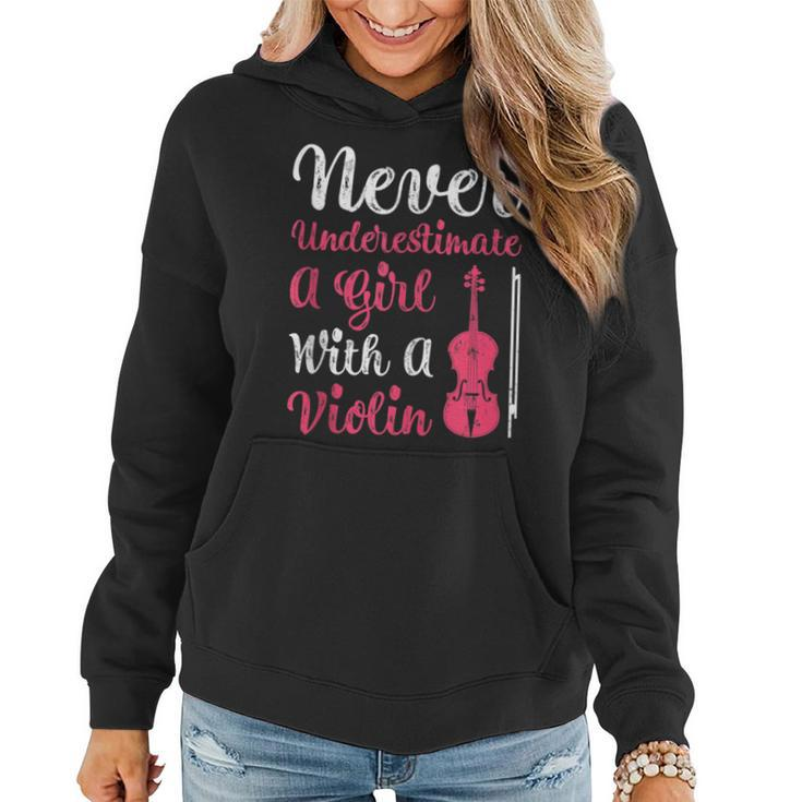 Never Underestimate A Girl With A Violin For Girls Women Hoodie