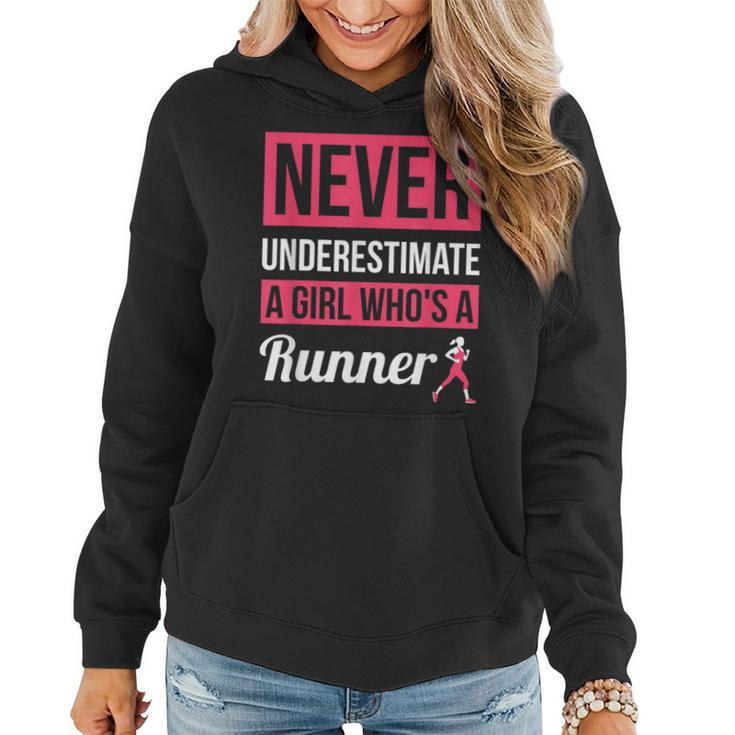 Never Underestimate A Girl Who's A Runner Runner Women Hoodie