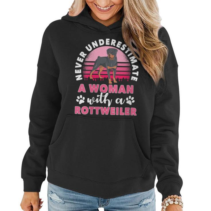 Never Underestimate A Man With A Rottweiler Women Hoodie