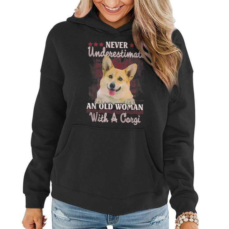 Never Underestimate An Old Woman With A Corgi Women Hoodie