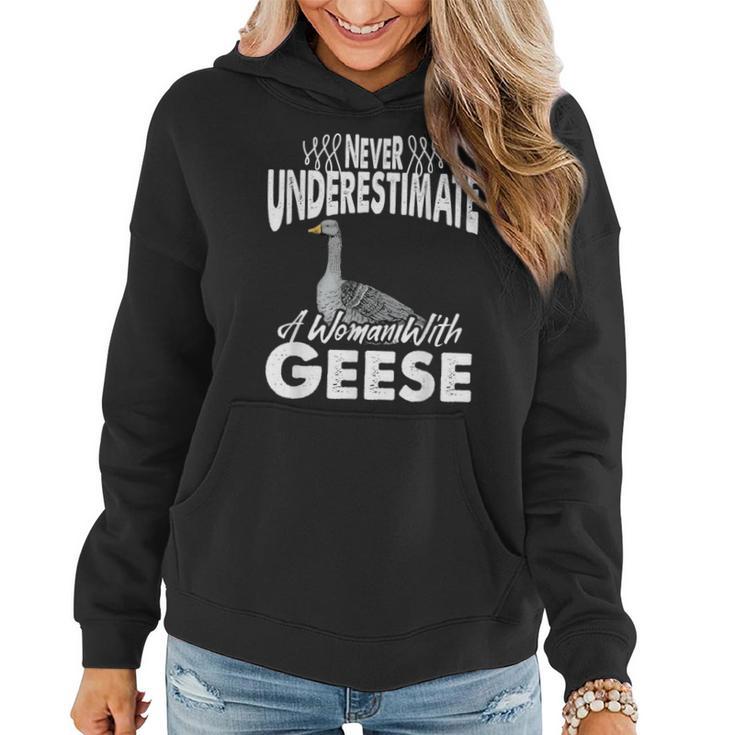 Never Underestimate A Woman With Geese Goose Women Hoodie