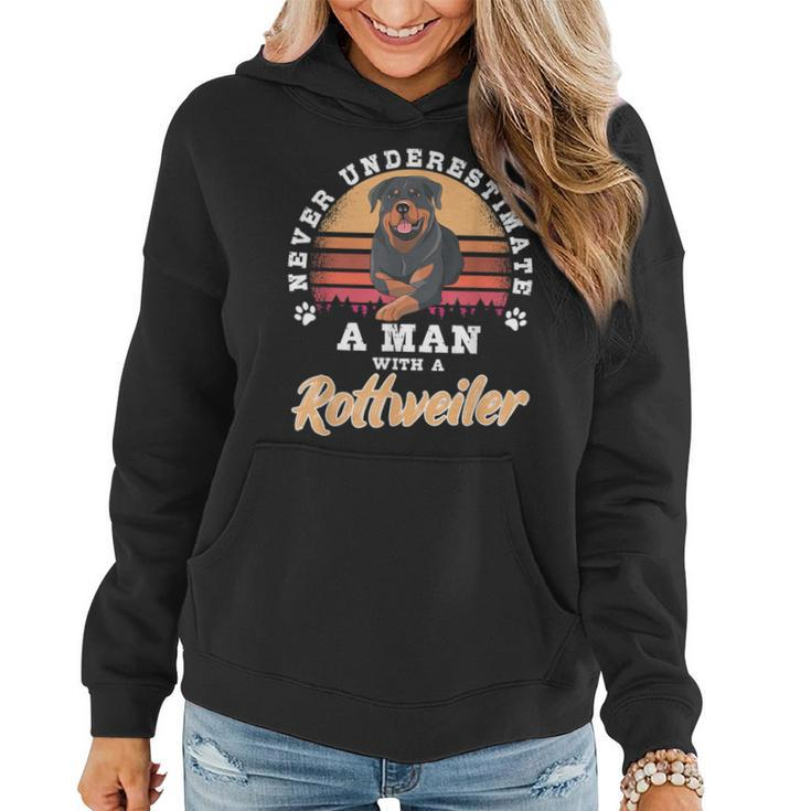 Never Underestimate A Woman With A Rottweiler Women Hoodie