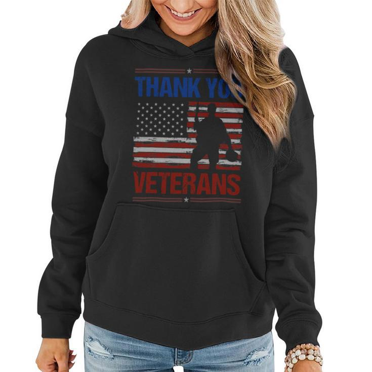 Veteran Vets Thank You Veterans Service Patriot Veteran Day American Flag 3 Veterans Women Hoodie