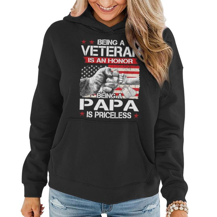 Veteran Vets Us Army Veterans Being Veteran Papa Fathers Day Dad Men 242 Veterans Women Hoodie