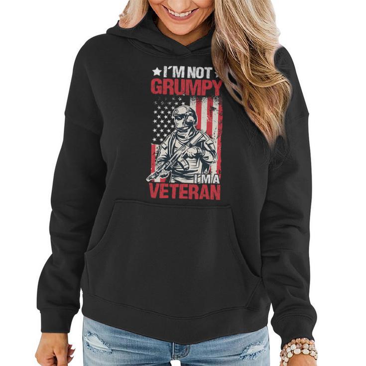 Veteran Vets Us Flag Im Not Grumpy Im A Veteran 119 Veterans Women Hoodie