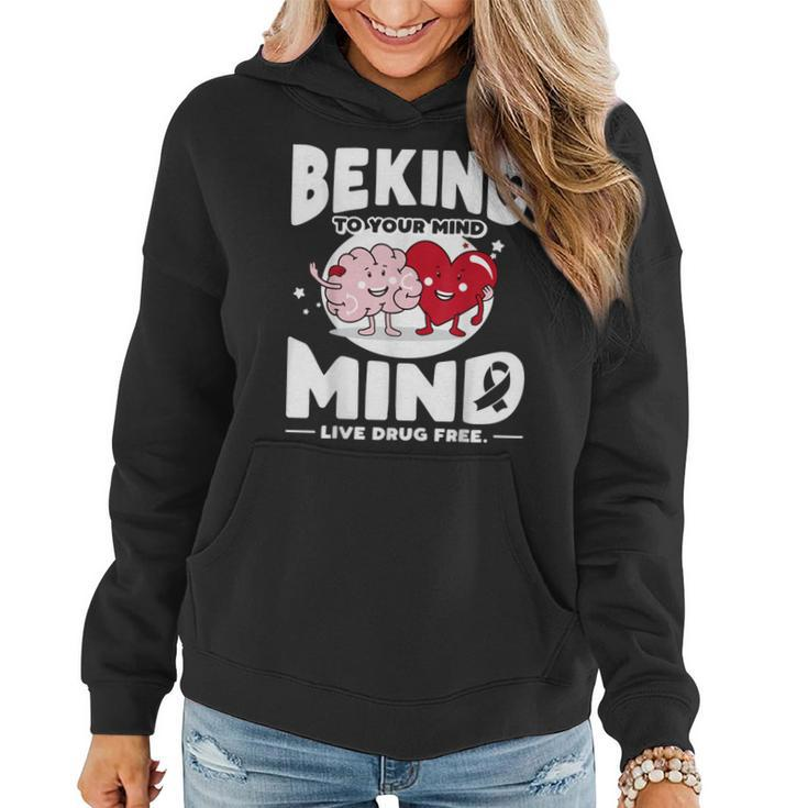 We Wear Red For Red Ribbon Week 2023 Be Kind To Your Mind Women Hoodie