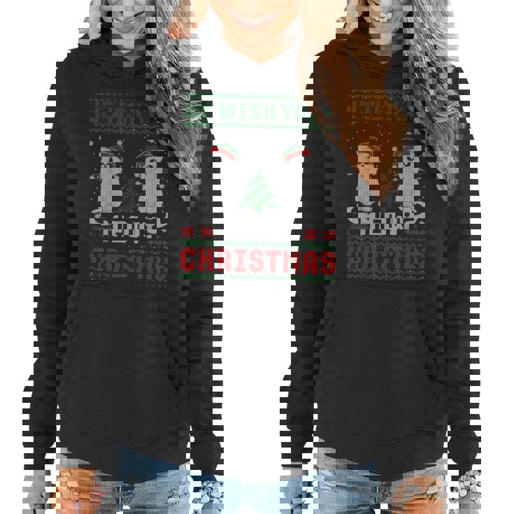 We Wish You A Meowy Cat Christmas Ugly Sweater Women Hoodie