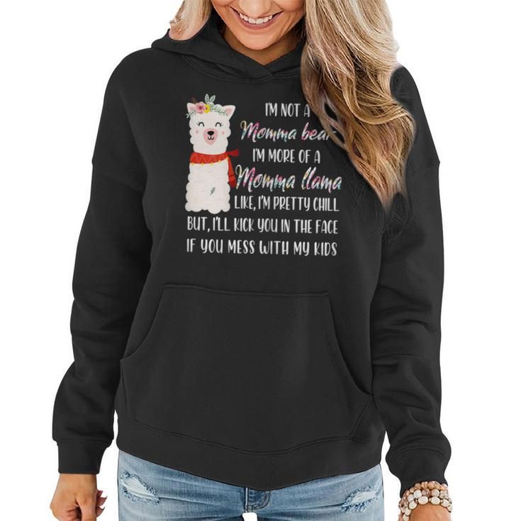 Womens Im Not A Momma Bear Im More Of A Momma Llama Floral  Women Hoodie
