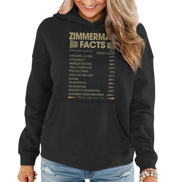 Zimmerman Name Gift Zimmerman Facts V2 Women Hoodie